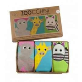 Girls 3 Piece Organic Training Pant Set - Safari Friends (3T-4T)