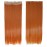 S-noilite 17/24/29 Curly Wave 23/26/30 Straight 3/4 Full Head One Piece Clip in Hair Extensions Synthetic Hairpieces for Girl Lady Women 72 colors (26-Straight, Orange)