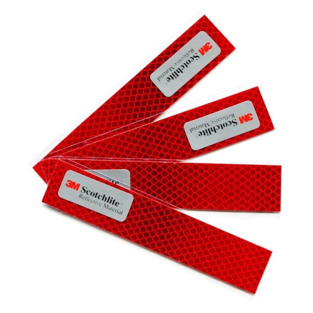 Salzmann Diamond Grade Reflective Sticker, 3M Material, Waterproof, All-Weather, Red, Pack of 4