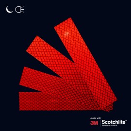 Salzmann Diamond Grade Reflective Sticker, 3M Material, Waterproof, All-Weather, Red, Pack of 4