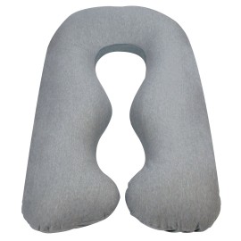 Leachco Back \'N Belly Jersey Contoured Body Pillow Replacement Cover - Heather Gray