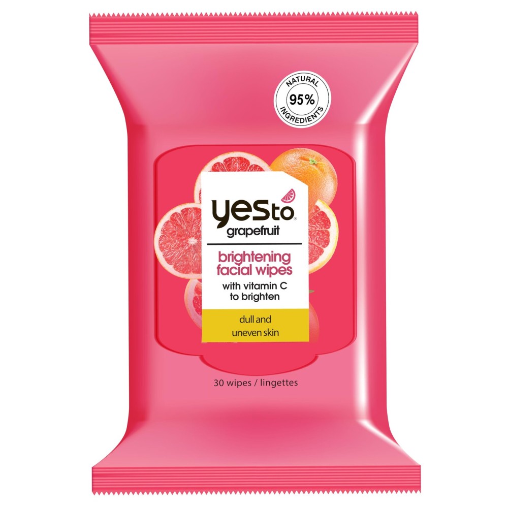 Yes To Grapefruit Brightening Facial Wipes, 30 Count, Cleanse & Brighten Skin Yes To Grapefruit Brightening Facial Wipes, 30 Count, Cleanse & Brighten Skin