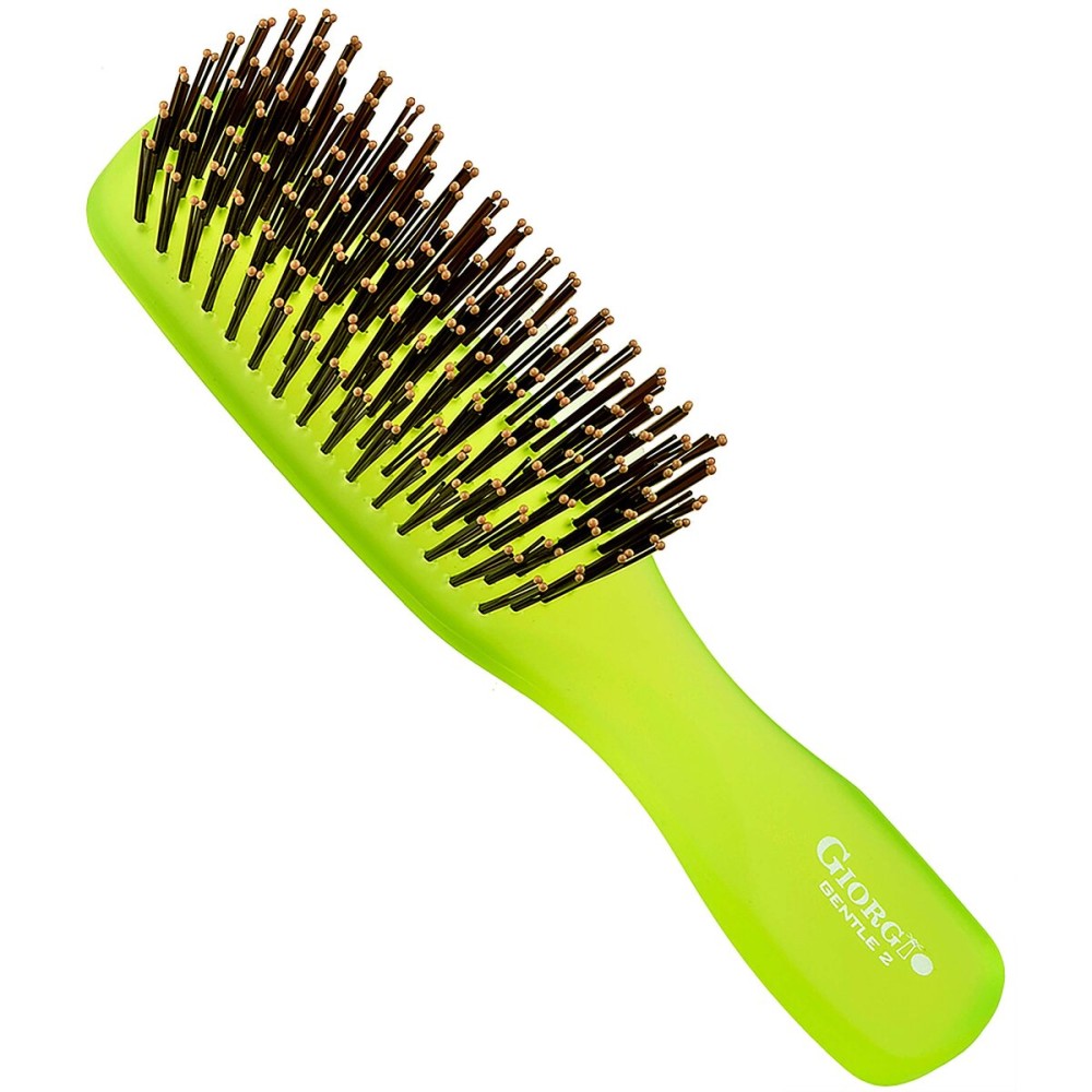 Giorgio GION2G Neon Green 6.25 inch Gentle Touch Detangler Hair Brush for Men Women & Kids. Soft Bristles for Sensitive Scalp. Wet & Dry for all Hair Types. Scalp Massager Brush Stimulate Hair Growth Giorgio GION2G Neon Green 6.25 inch Gentle Touch Detangler Hair Brush for Men Women & Kids. Soft Bristles for Sensitive Scalp. Wet & Dry for all Hair Types. Scalp Massager Brush Stimulate Hair Growth