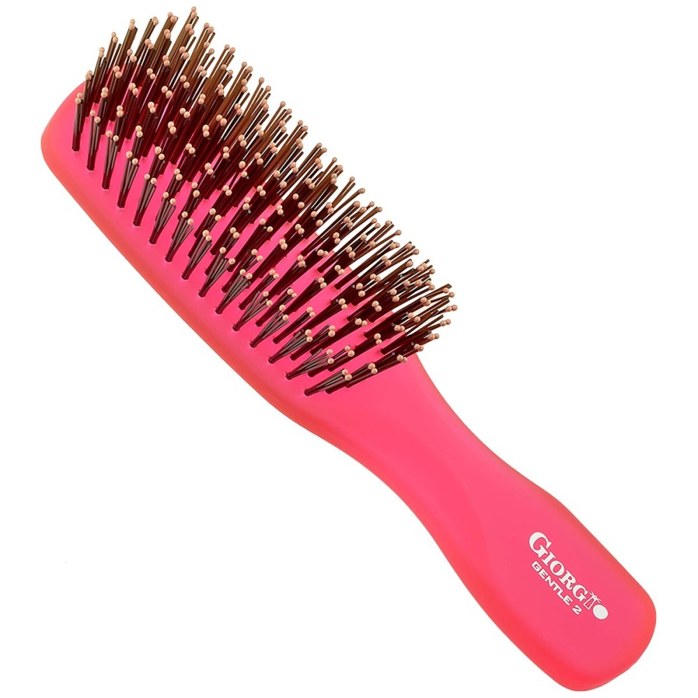 Giorgio GION2R Neon Red 6.25 inch Gentle Touch Detangler Hair Brush for Men Women & Kids. Soft Bristles for Sensitive Scalp. Wet and Dry for all Hair Types. Scalp Massager Brush Stimulate Hair Growth Giorgio GION2R Neon Red 6.25 inch Gentle Touch Detangler Hair Brush for Men Women & Kids. Soft Bristles for Sensitive Scalp. Wet and Dry for all Hair Types. Scalp Massager Brush Stimulate Hair Growth