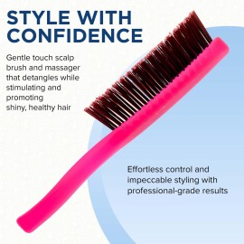 Giorgio GION2R Neon Red 6.25 inch Gentle Touch Detangler Hair Brush for Men Women & Kids. Soft Bristles for Sensitive Scalp. Wet and Dry for all Hair Types. Scalp Massager Brush Stimulate Hair Growth Giorgio GION2R Neon Red 6.25 inch Gentle Touch Detangler Hair Brush for Men Women & Kids. Soft Bristles for Sensitive Scalp. Wet and Dry for all Hair Types. Scalp Massager Brush Stimulate Hair Growth