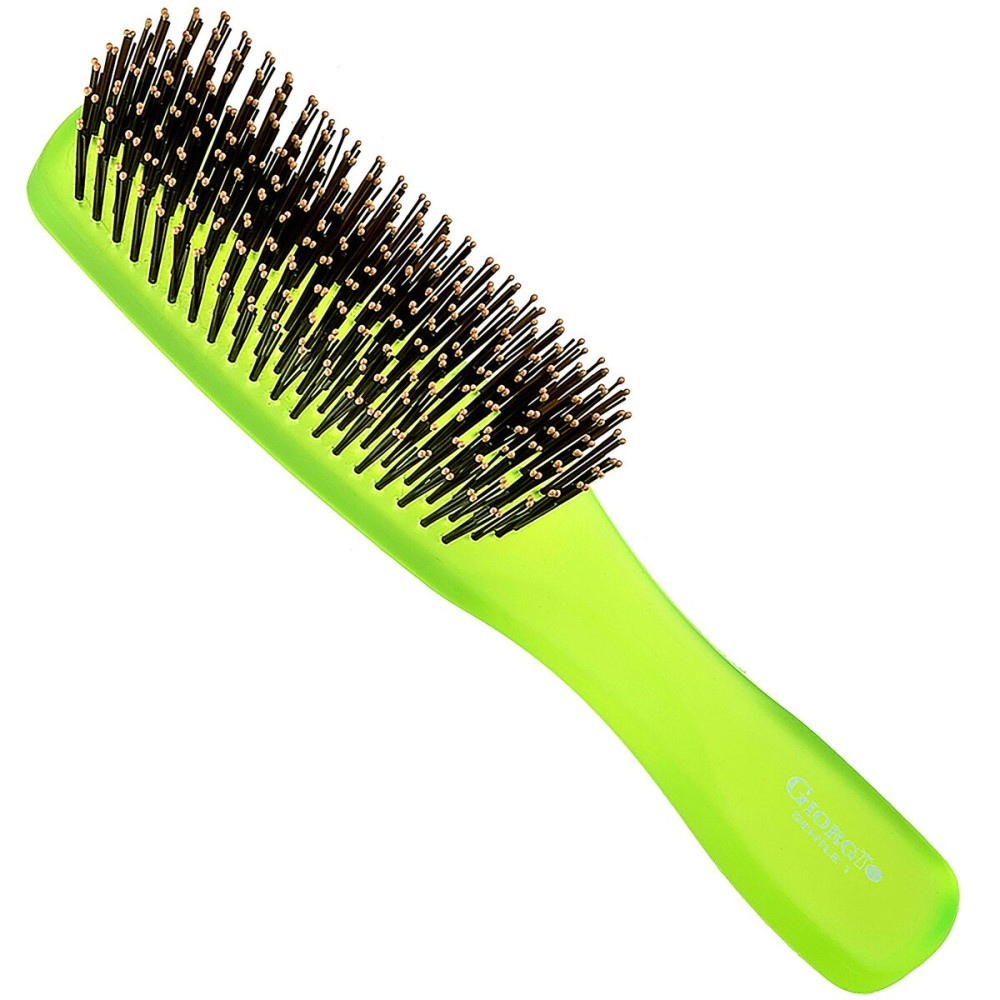 Giorgio GION1G Neon Green 7.75 inch Gentle Touch Detangler Hair Brush for Men Women. Soft Bristles for Sensitive Scalp. Wet and Dry for all Hair Types. Scalp Massager Brush Stimulate Hair Growth Giorgio GION1G Neon Green 7.75 inch Gentle Touch Detangler Hair Brush for Men Women. Soft Bristles for Sensitive Scalp. Wet and Dry for all Hair Types. Scalp Massager Brush Stimulate Hair Growth