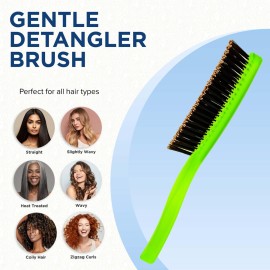 Giorgio GION1G Neon Green 7.75 inch Gentle Touch Detangler Hair Brush for Men Women. Soft Bristles for Sensitive Scalp. Wet and Dry for all Hair Types. Scalp Massager Brush Stimulate Hair Growth Giorgio GION1G Neon Green 7.75 inch Gentle Touch Detangler Hair Brush for Men Women. Soft Bristles for Sensitive Scalp. Wet and Dry for all Hair Types. Scalp Massager Brush Stimulate Hair Growth