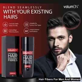 Volumon Professional Hair Building Fibres- Hair Loss Concealer- KERATIN- 28g- Get Upto 30 Uses- CHOOSE FROM 8 COLOUR SHADES (Medium Brown)