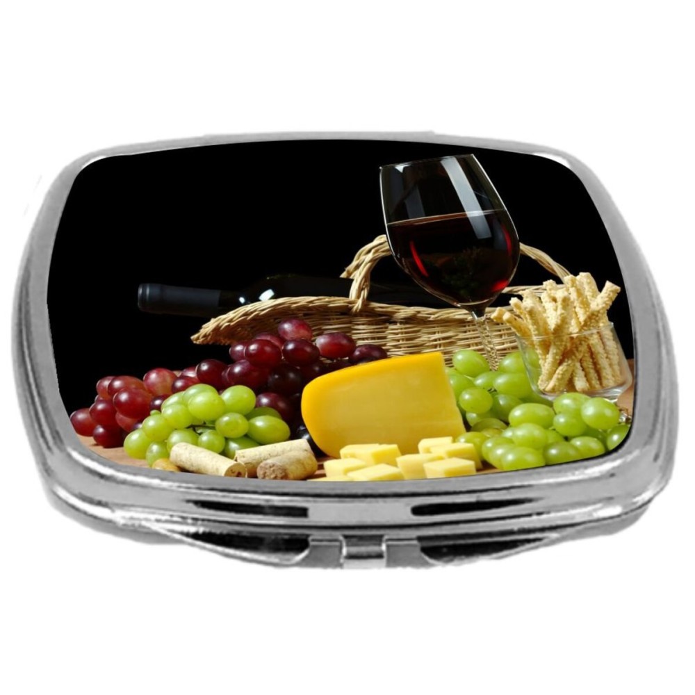 Rikki Knight Compact Mirror, Wine and Cheese Picnic Rikki Knight Compact Mirror, Wine and Cheese Picnic