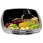 Rikki Knight Compact Mirror, Wine and Cheese Picnic