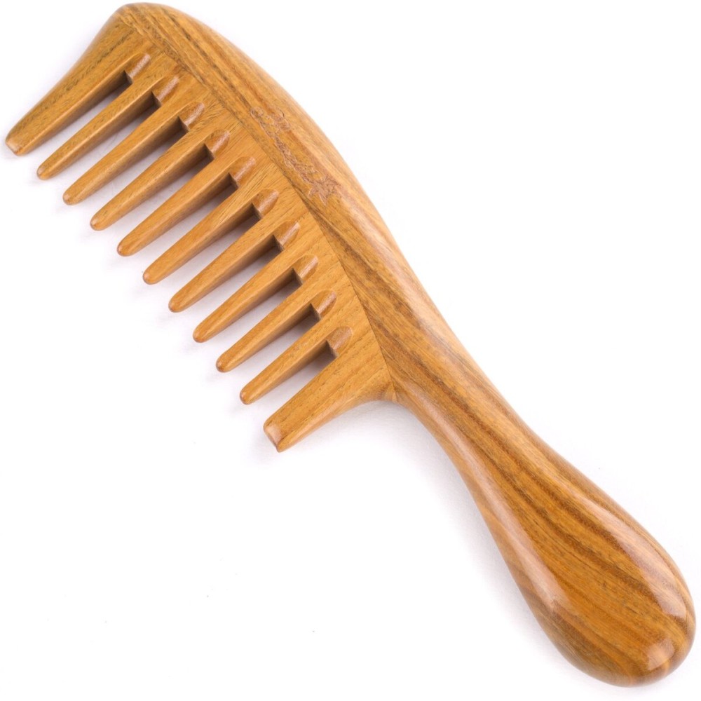 Hair Comb for Curly Hair - Breezelike Wide Tooth Wooden Detangling Comb - 8 Big Size No Static Natural Sandalwood Comb for Women and Men Hair Comb for Curly Hair - Breezelike Wide Tooth Wooden Detangling Comb - 8 Big Size No Static Natural Sandalwood Comb for Women and Men