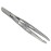 HTS 172D0 4 Brushed Stainless Slanted Eyebrow Tweezers with Droplet Holes
