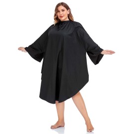 PERFEHAIR Professional Salon Client Hair Cutting Cape Gown, Barber Haircut Cape with Sleeves - Black PERFEHAIR Professional Salon Client Hair Cutting Cape Gown, Barber Haircut Cape with Sleeves - Black