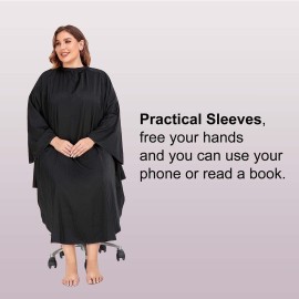PERFEHAIR Professional Salon Client Hair Cutting Cape Gown, Barber Haircut Cape with Sleeves - Black PERFEHAIR Professional Salon Client Hair Cutting Cape Gown, Barber Haircut Cape with Sleeves - Black