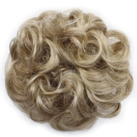 OneDor Ladies Synthetic Wavy Curly or Messy Dish Hair Bun Extension Hairpiece Scrunchie Chignon Tray Ponytail (15BT613)
