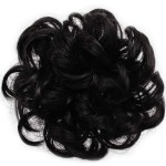 OneDor Ladies Synthetic Wavy Curly or Messy Dish Hair Bun Extension Hairpiece Scrunchie Chignon Tray Ponytail (2-Darkest brown)