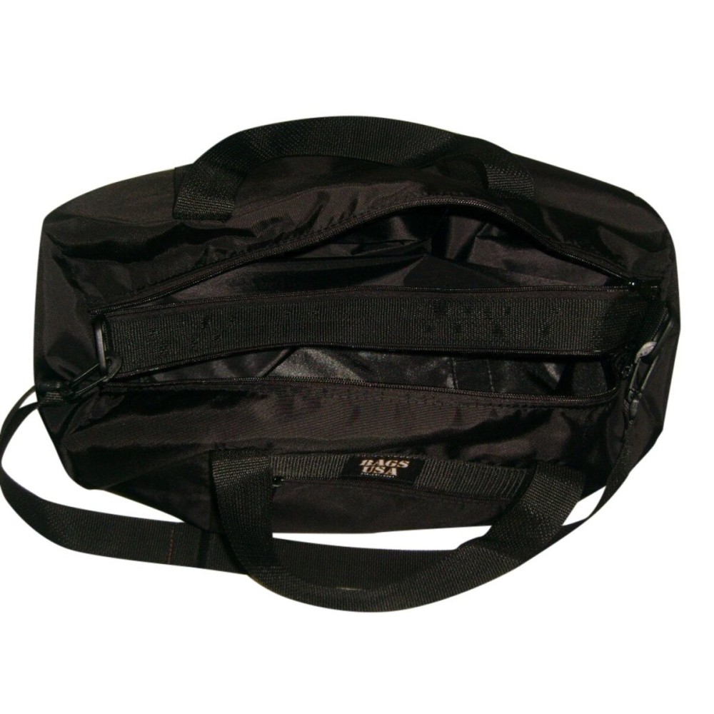Sport Bag Featuring Wet Compartment, Swim or Gym Bag Main Compartment and Separate Wet Compartmant Made in USA. (Black)