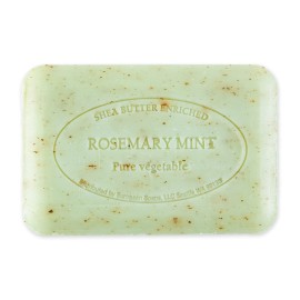 Pre de Provence Artisanal Soap Bar, Enriched with Organic Shea Butter, Natural French Skincare, Quad Milled for Rich Smooth Lather, 8.8 Ounce, Rosemary Mint