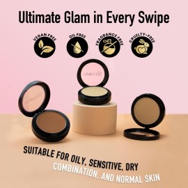 Frankie Rose Cosmetics Powder Foundation - Full Coverage Face Powder For Pores & Imperfections, Evens Out Skin Tone & Shine-Control | 58 Grams (Vintage)