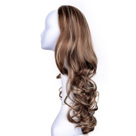 OneDor 23 Curly Hair Women Ladies 3/4 Half Wig Premium Japanese Synthetic fibers Wigs with Secured Mesh Head Cap (R1224B) OneDor 23 Curly Hair Women Ladies 3/4 Half Wig Premium Japanese Synthetic fibers Wigs with Secured Mesh Head Cap (R1224B)