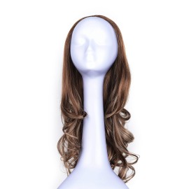 OneDor 23 Curly Hair Women Ladies 3/4 Half Wig Premium Japanese Synthetic fibers Wigs with Secured Mesh Head Cap (R1224B) OneDor 23 Curly Hair Women Ladies 3/4 Half Wig Premium Japanese Synthetic fibers Wigs with Secured Mesh Head Cap (R1224B)