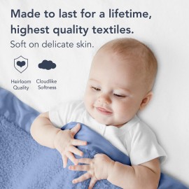 Little Giraffe Baby Blanket - Chenille Soft Blanket with Satin Trim - Baby Stroller Blanket - Newborn Baby Essentials & Gifts - 29 x 35 - Cornflower