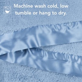 Little Giraffe Baby Blanket - Chenille Soft Blanket with Satin Trim - Baby Stroller Blanket - Newborn Baby Essentials & Gifts - 29 x 35 - Cornflower