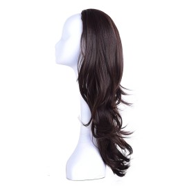 Onedor 22 Semi Curly Hair Women Ladies 3/4 Half Wig Premium Japanese Synthetic fibers Wigs with Secured Mesh Head Cap (2/33)