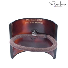 Parcelona French Canopy Celluloid Tortoise Shell Brown Pony Ponytail Hair Elastic Tie Scrunchies