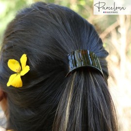 Parcelona French Canopy Celluloid Tortoise Shell Brown Pony Ponytail Hair Elastic Tie Scrunchies