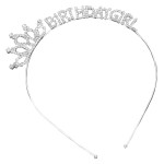 Rosemarie Collections Women\'s Rhinestone Birthday Girl Tiara Headband (Clear)
