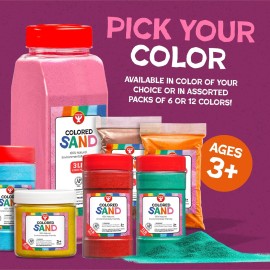 Hygloss Colored Sand for Crafts - 1 lb Bottle, Red - Vibrant Colorful Fine Sensory Play Sand Art Kits for Kids - Classroom Activities for Children 3 4 5 6 7 8 9 10 11 12 - Safe for Ages 3+