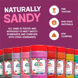 Hygloss Colored Sand for Crafts - 1 lb Bottle, Red - Vibrant Colorful Fine Sensory Play Sand Art Kits for Kids - Classroom Activities for Children 3 4 5 6 7 8 9 10 11 12 - Safe for Ages 3+