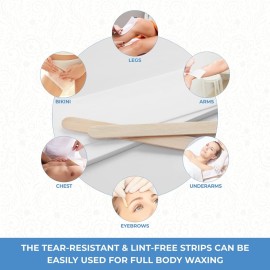 ForPro Professional Collection Non-Woven Epilating Strips, White, Tear-Resistant, Pre-Cut Strips for Hair Removal, 3 W x 9 L, 100-Count