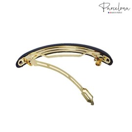 Parcelona French Half Round Thin 3 inch Tortoise Shell Brown Celluloid Automatic Hair Barrette Clip for Thick Hair, Made in France Parcelona French Half Round Thin 3 inch Tortoise Shell Brown Celluloid Automatic Hair Barrette Clip for Thick Hair, Made in France