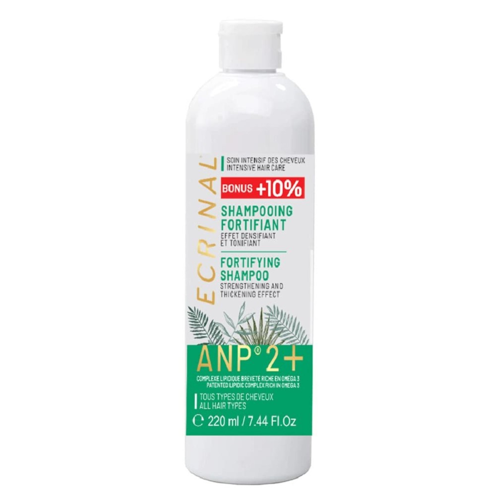 Ecrinal Sulfate-Free Fortifying Shampoo with ANP2+ for Strong, Shiny Hair - Restores Volume, Suppleness, and Resistance to Dull, Weak, and Tired Hair - Ideal for All Hair Types and Hair Loss