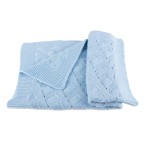 Boys Luxury 100% Cashmere Baby Blanket - \'Baby Blue\' - Hand Made in Scotland by Love Cashmere - RRP $300