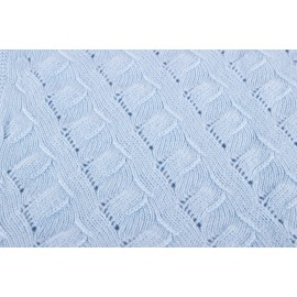 Boys Luxury 100% Cashmere Baby Blanket - \'Baby Blue\' - Hand Made in Scotland by Love Cashmere - RRP $300