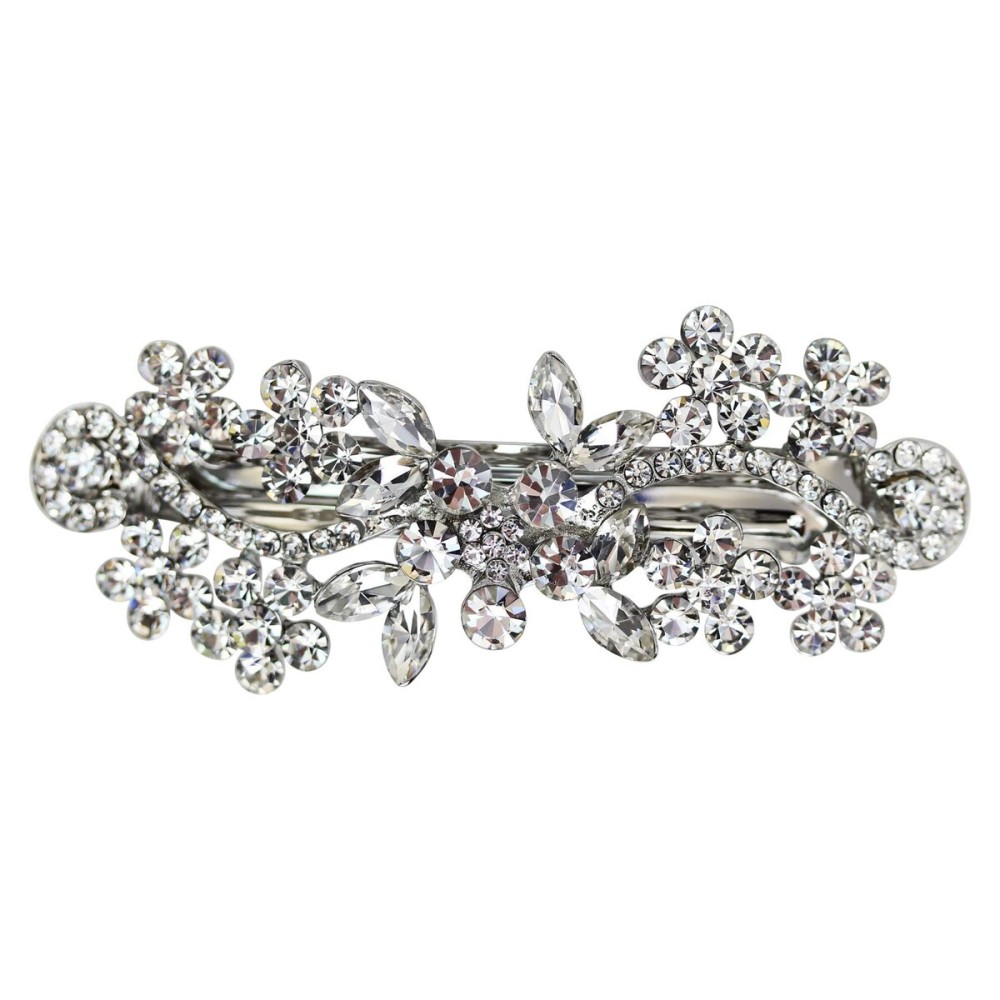 Faship Gorgeous Clear Crystal Floral Hair Barrette Faship Gorgeous Clear Crystal Floral Hair Barrette