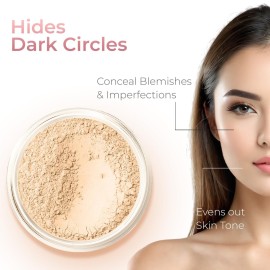 Concealer & Corrector KIT with Brush Mineral Makeup Set Bare Skin Matte Powder (20 gram Sifter Jars, Light Concealer)