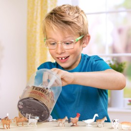 Terra by Battat - 60pcs Farm Animals Toy Tube - Mini Plastic Barnyard Animal Figurines for Kids - Includes Cow, Pig, Goat, Sheep & More - Educational Playset for Toddlers Ages 3+