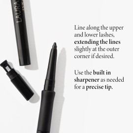 LAURA GELLER NEW YORK INKcredible Gel Eyeliner - Blackbird - Waterproof Smudge-proof Eyeliner Pencil - Built in Sharpener