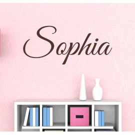 Nursery Custom Wall Decal Sticker, 28 W Girl Name Wall Decor, Personalized Girls Bedroom Decor, Plus Free White Hello Door Decal
