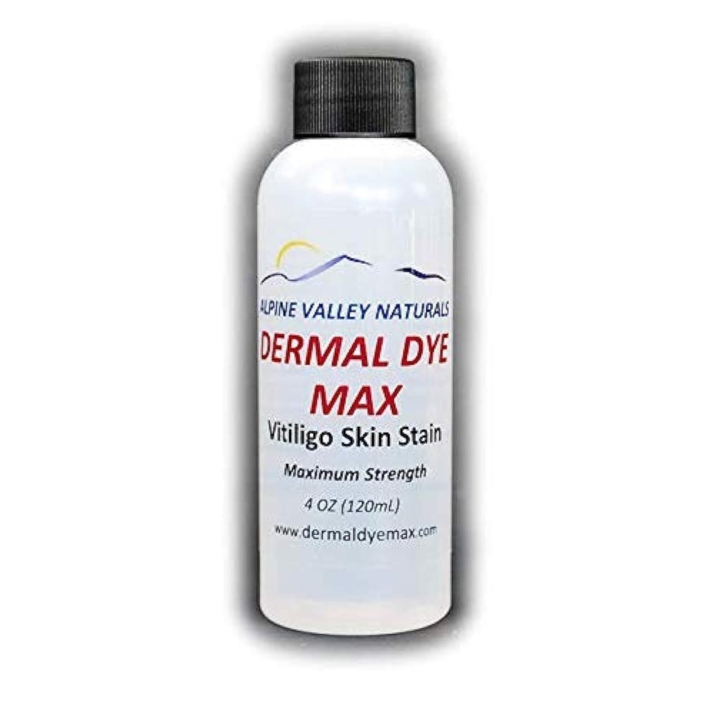 Waterproof Vitiligo treatment skin dye for darkening un-pigmented skin patches. Long lasting alternative to temporary make-up concealers, camouflage creams.