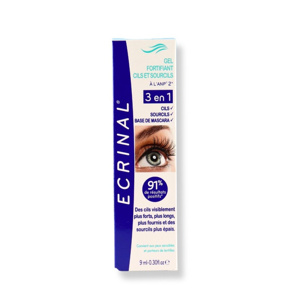 Ecrinal ANP2+ Strengthening Lash Gel - 3 in 1 Eyelash and Eyebrow Serum for Fuller, Thicker, Stronger Lashes, Eye Brow Clear Gel, Mascara Base, Suitable for Sensitive Eyes & Contact Lens Wearers, 9ml