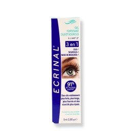 Ecrinal ANP2+ Strengthening Lash Gel - 3 in 1 Eyelash and Eyebrow Serum for Fuller, Thicker, Stronger Lashes, Eye Brow Clear Gel, Mascara Base, Suitable for Sensitive Eyes & Contact Lens Wearers, 9ml