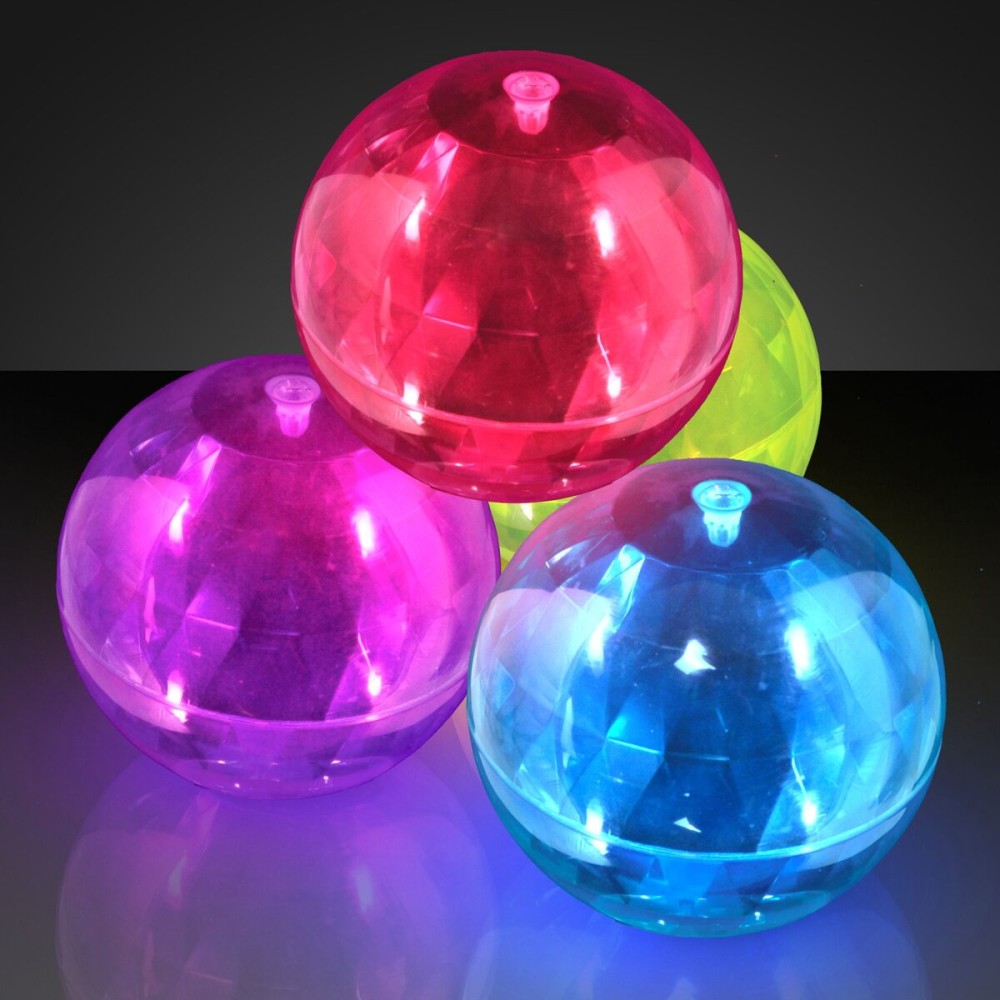 4 Big Assorted Colors Light up Bouncy Balls with Flashing LEDs (Set of 6)
