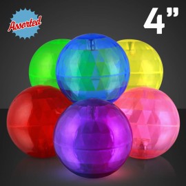 4 Big Assorted Colors Light up Bouncy Balls with Flashing LEDs (Set of 6)