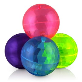 4 Big Assorted Colors Light up Bouncy Balls with Flashing LEDs (Set of 6)