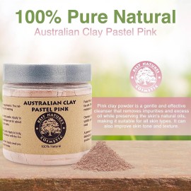 Best Nature\'s Australian Pastel Pink Clay 100% Pure Natural 8 fl oz - Natural Exfoliating & Detoxifying Facial Scrub - Organic Clay Powder for Face Masks, Body Soaps, Bath Bombs, Makeup, Lotions